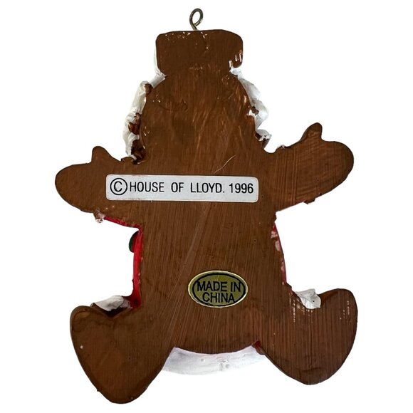 1996 House Of Lloyd Christmas Ornaments Set Of 3 Gingerbread Ginger Nuts Santa - Picture 7 of 10